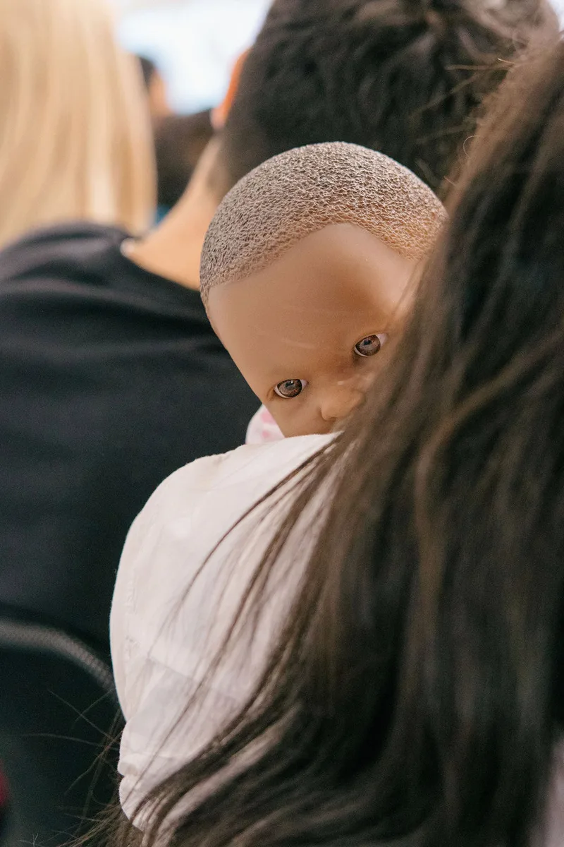 Baby doll in birth class