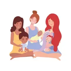 Mothers with their babies
