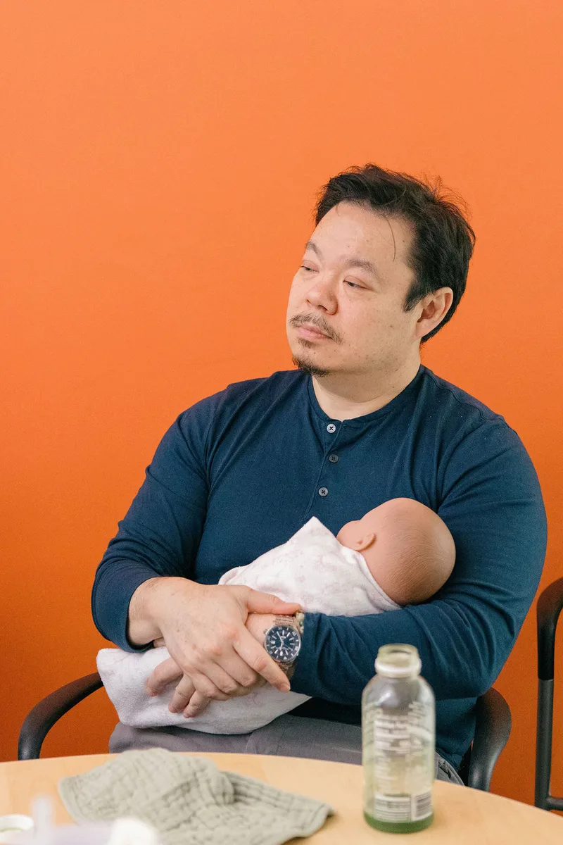 Husband attending a birth class