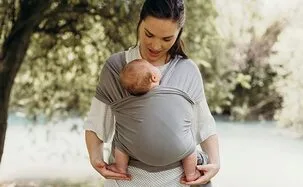 Wearing a baby in a wrap