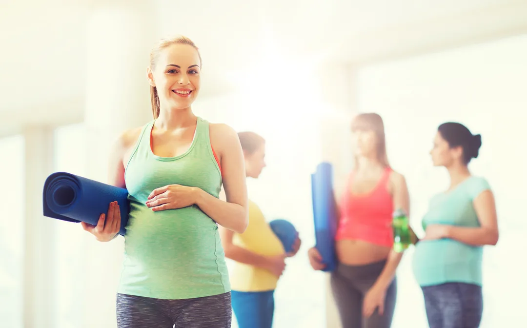 Pregnant woman ready for exercising