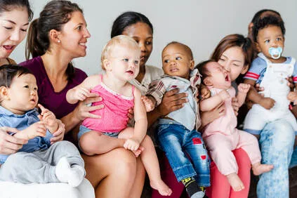 Group of moms with their babies