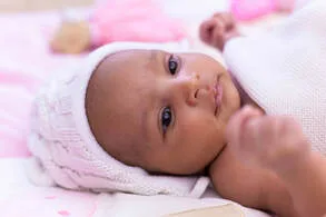Happy baby at home
